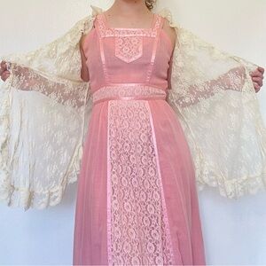 Candi Jones Cali | Vintage 70s Pink Prairie Cottagecore Maxi Dress